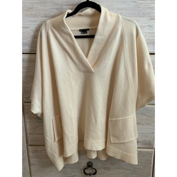Theory Cashmere Tan Poncho Style Sweater - M/L Size - Picture 1 of 4